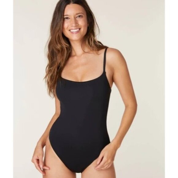 Andie Swim The Jettles Black XSmall  Long Torso Swimsuit One Piece Scoop Necklin - Picture 1 of 4